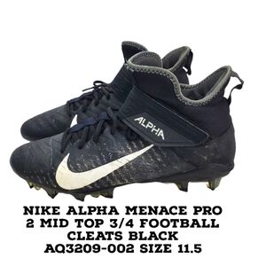 Nike Shoe Men 11.5 Alpha Menace Pro 2 Mid Top 3/4 Football Cleats AQ3209-002